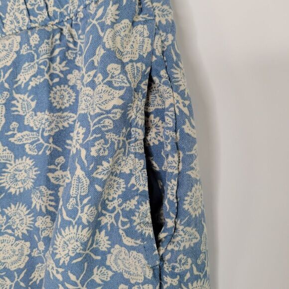UNIVERSAL THREAD Blue Floral Print Shorts Size XL Linen Blend Pull On High Waist - Picture 6 of 8